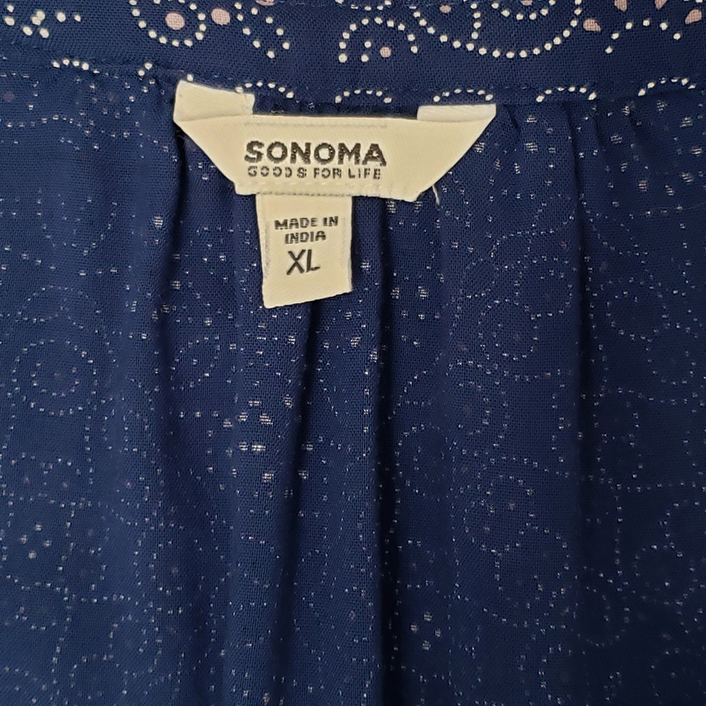 Women's Sonoma Goods for Life Blue & White Paisley Tank Top XL - Picture 3 of 4